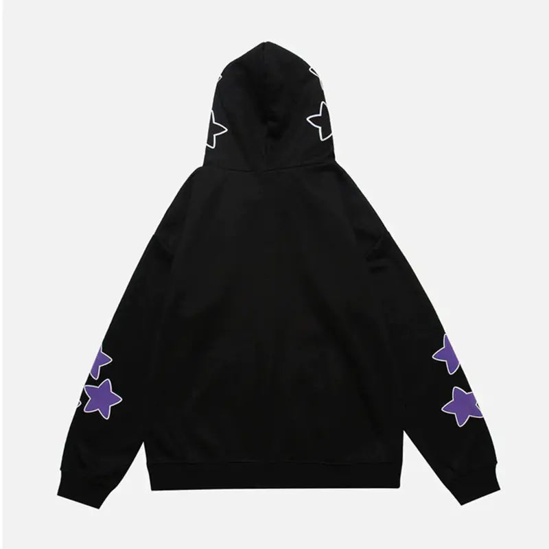 Harajuku Y2K Star Letters Hooded Zip-Up Sweatshirt