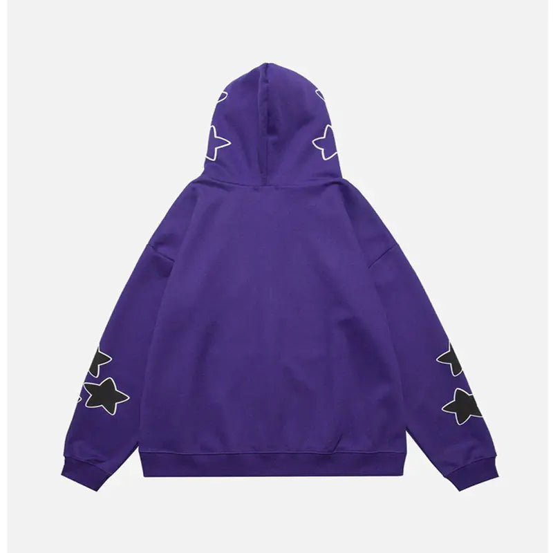 Harajuku Y2K Star Letters Hooded Zip-Up Sweatshirt